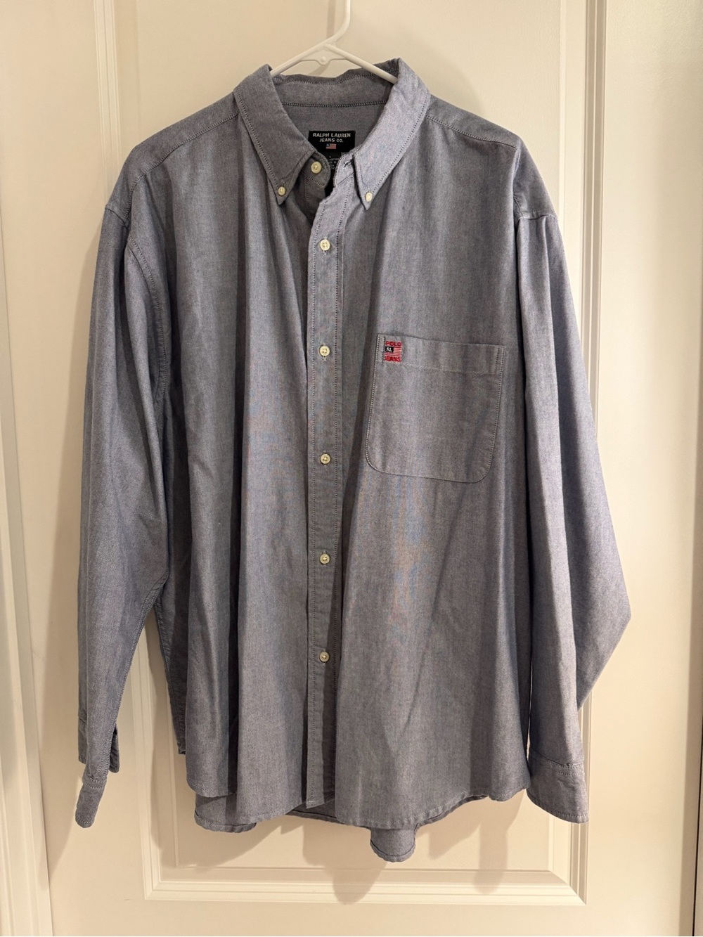 Rare Vintage Ralph Lauren Jeans Co. Men’s Blue Button-Down Oxford Shirt
